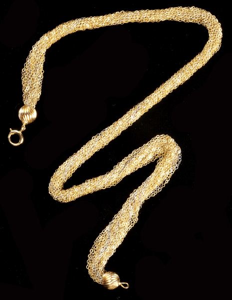 Gold Multi-Strand Mesh Necklacecomposed