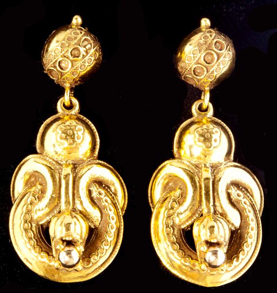 Yellow Gold Drop Pendant Earringsdesigned 15b6b3