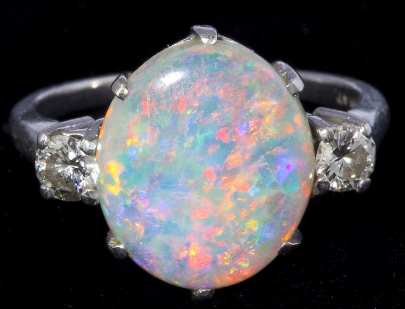 Platinum Opal and Diamond Ringcentering 15b6bc