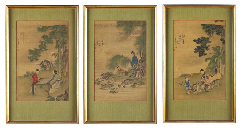 Three Chinese Paintings 19th centurycolors 15b70b