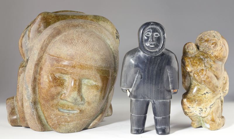 Three Inuit Carved Figural Sculpturesthe