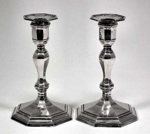 A pair of George V silver pillar