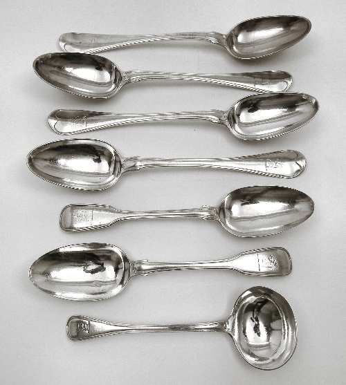 Four George III silver table spoons