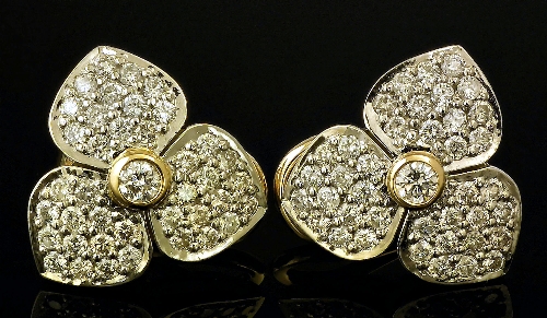 A pair of 18ct white and yellow 15b81c