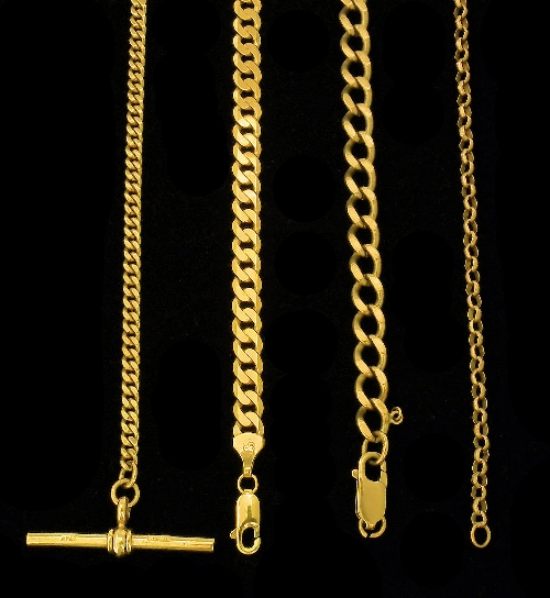 A modern 9ct gold chain link Albert 15b815