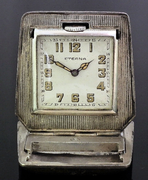 A 1920s Eterna silvery metal cased