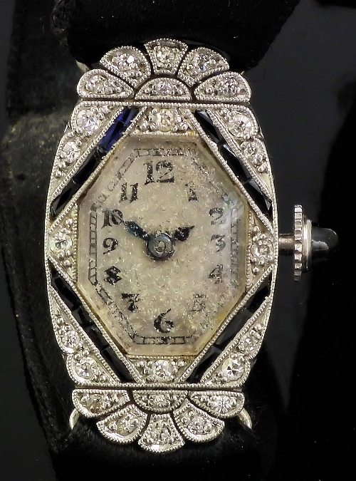 A 1920s lady's Swiss silvery metal