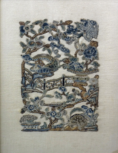 A Chinese silk embroidered panel 15b8dd