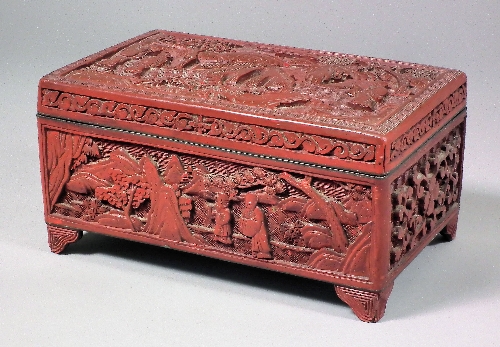 A Chinese carved cinnabar lacquer 15b8e6