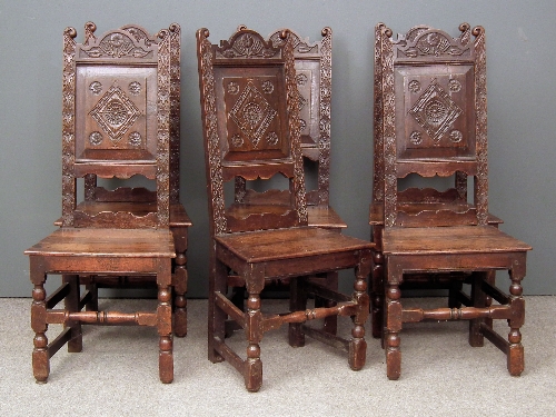 A set of six 17th Century oak high