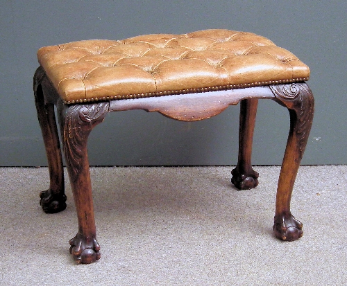 A mahogany rectangular stool of 15b9c3