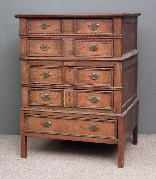 A 17th Century panelled oak chest