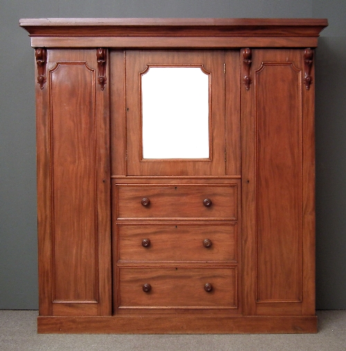 A Victorian mahogany fitted wardrobe