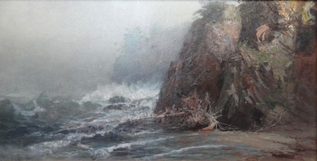 BROWN Harrison B O C Rocky Coastline Signed 15e27c