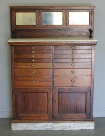 Antique Mahogany Dental Cabinet With 15e289