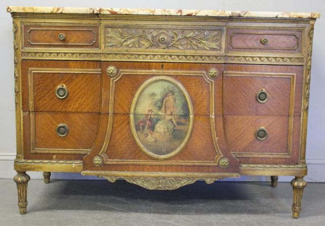 Painted and Gilded Satinwood Marble 15e28e