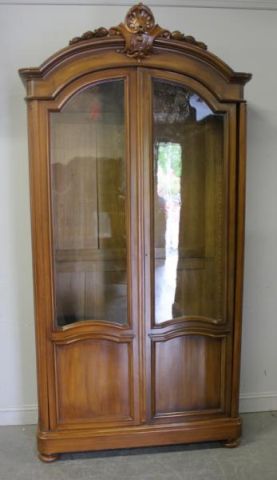 Two Door Walnut Vitrine / Armoire.From