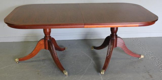 Mahogany Banded Dining Table.From