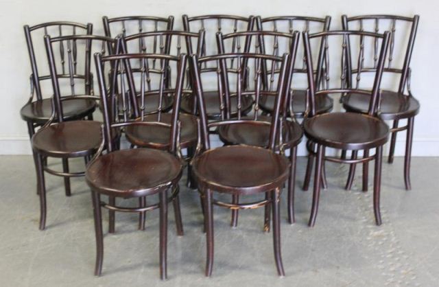 12 Thonet Black Bentwood Chairs With 15e29f