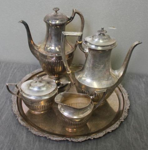 STERLING. Fischer Tea Set.With one similar