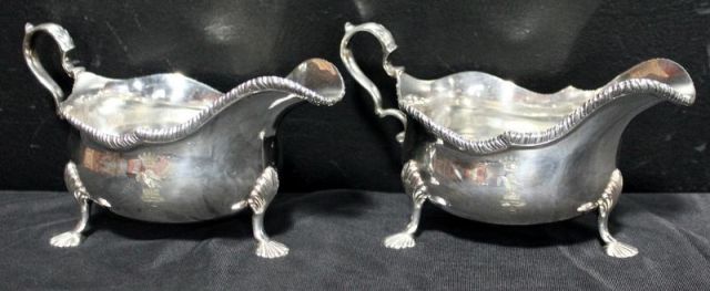 Silverplate. Pair of English Footed