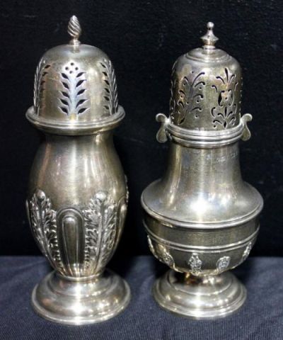 STERLING. Pair of English Shakers.Approx