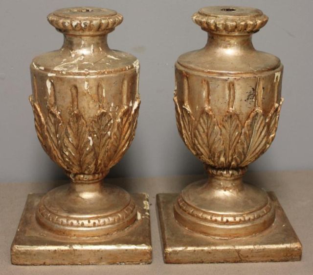 Pair of Early Italian Silver Leaf