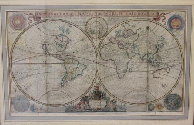 Hand Colored Map by Herman Moll.
