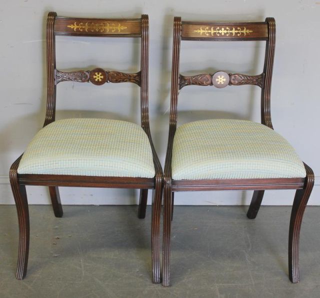 Pair of Regency Style Brass Inlaid 15e324