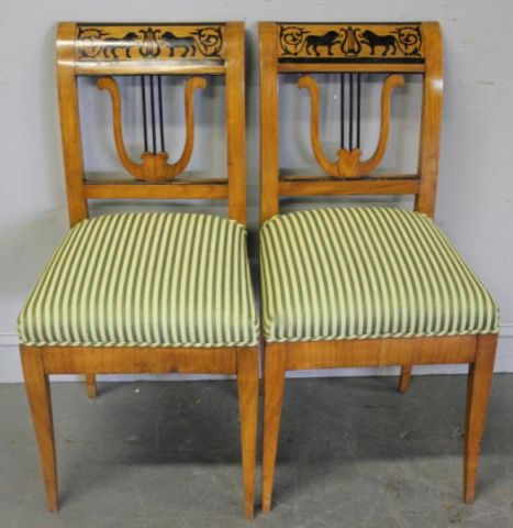 Pair of Biedermeier Upholstered