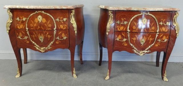 Pair of Reproduction Inlaid Commodes.From