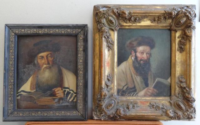 2 Oil Portraits of Rabbis One oil 15e348