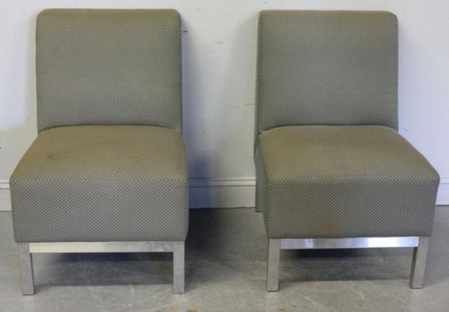 Pair of Stainless Steel Upholstered 15e38c