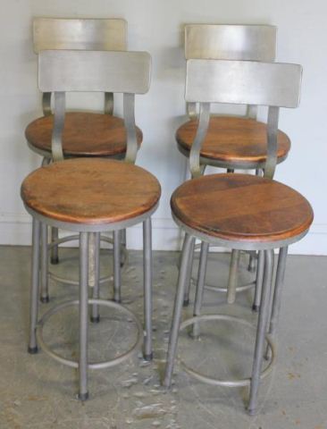 4 Industrial Style Metal Stools 15e392