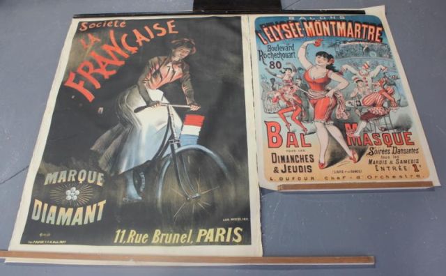 Two Antique French Lithograph Posters Societe 15e3a7