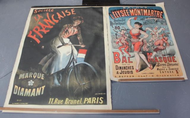 Two Antique French Lithograph Posters.Societe