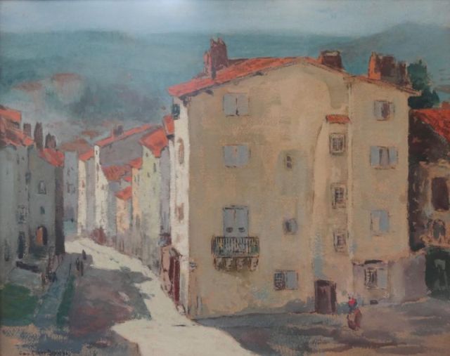 BROWNE George E. Pastel ''A Street