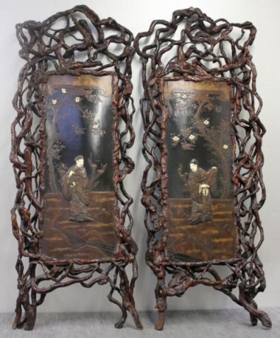 Pair of Japanese Screens with Natural