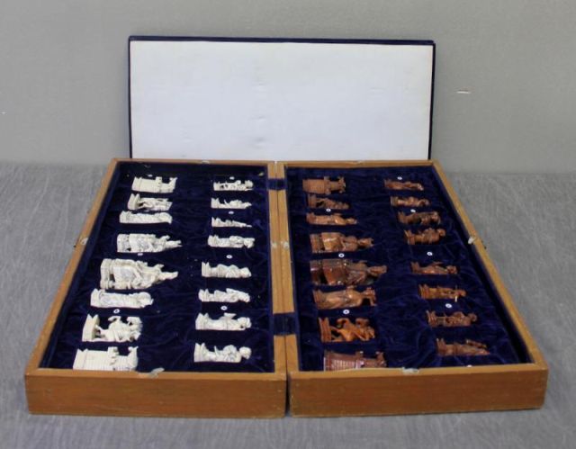 Asian Ivory or Bone Chess Set.From the