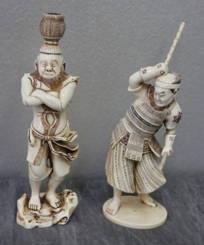 Two Asian Ivory Figures Including One