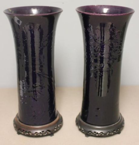 Pair of Chinese Purple Incised 15e3de