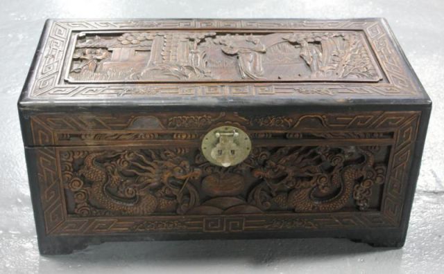 Asian Highly Carved Trunk From 15e3ea