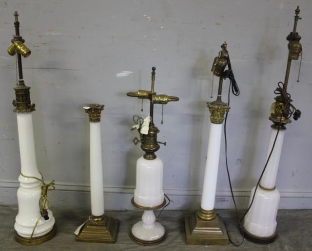 Opaline Lamp Lot.Includes two antique
