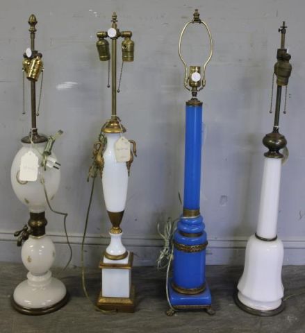 Opaline Lamp Lot.Includes an unusual