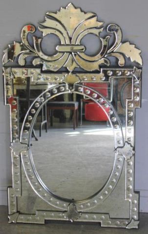 Venetian Style Mirror with Ornate Crown.From