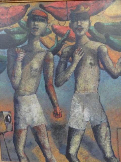 GUILLERMO Erwin. Guatemalan O/C Pugilistas.Signed