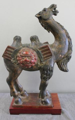Carved Asian Painted Camel on Rosewood 15e4bb