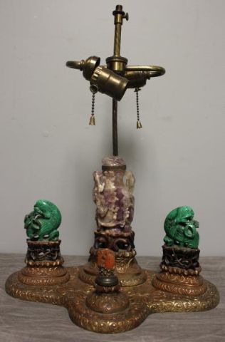 19th Century Asian Lamp with Carved 15e4c6