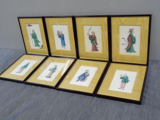 Set of 8 Chinese Pith Paintings From 15e4d2