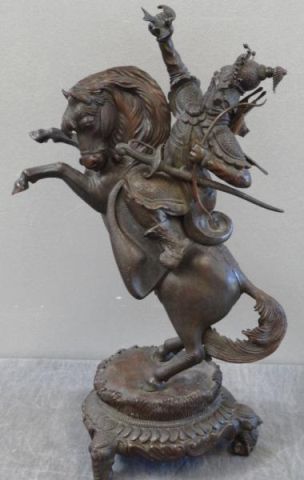 Asian Bronze Warrior on Horseback Probably 15e4ce